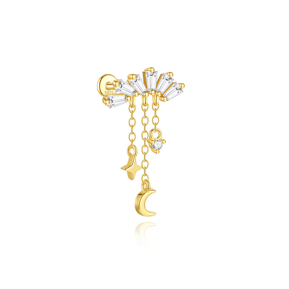 Miriam – Goldene Ohrringe mit klarer Struktur.