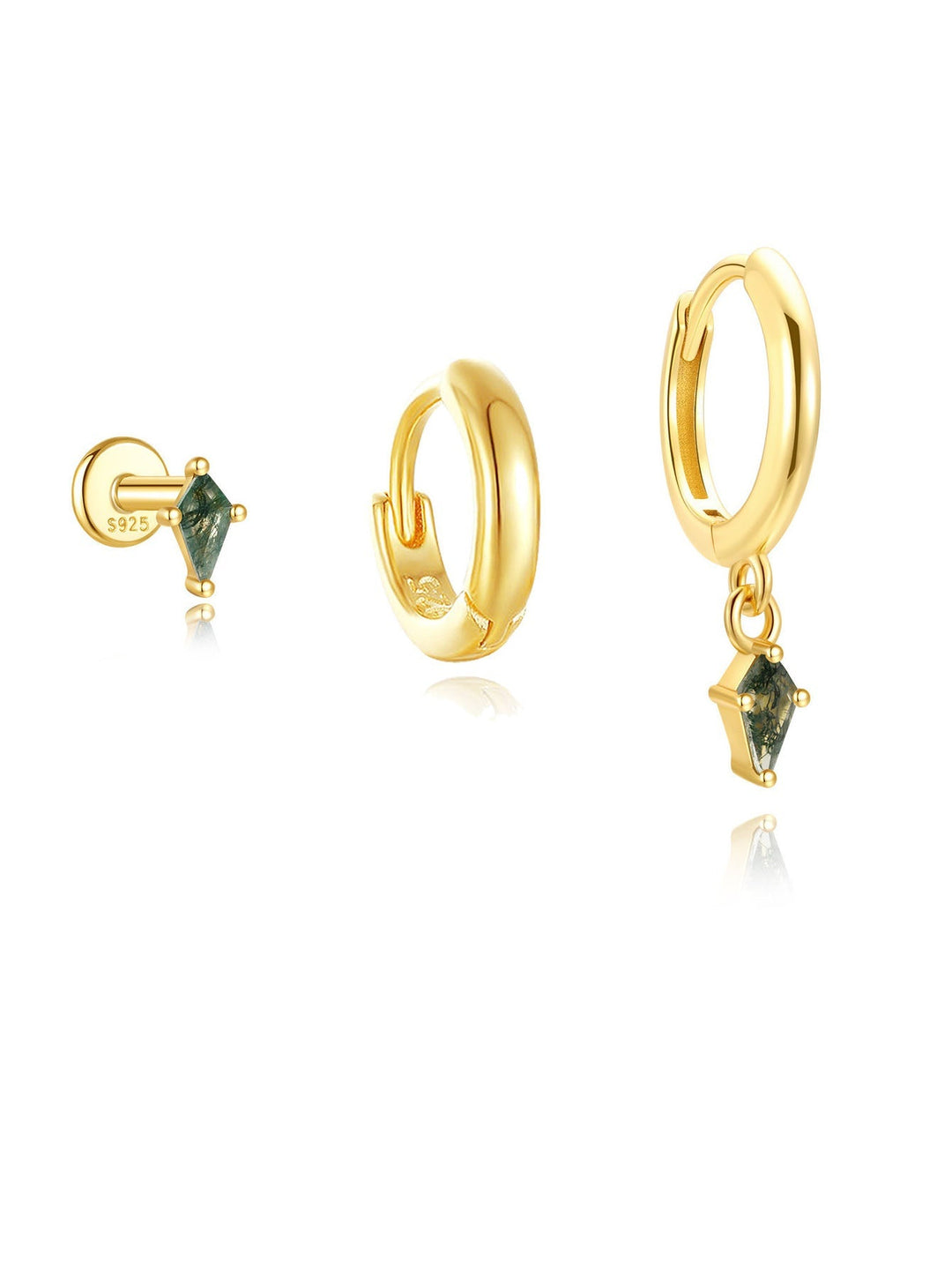 Mona – Goldene Ohrringe mit fließendem Design.