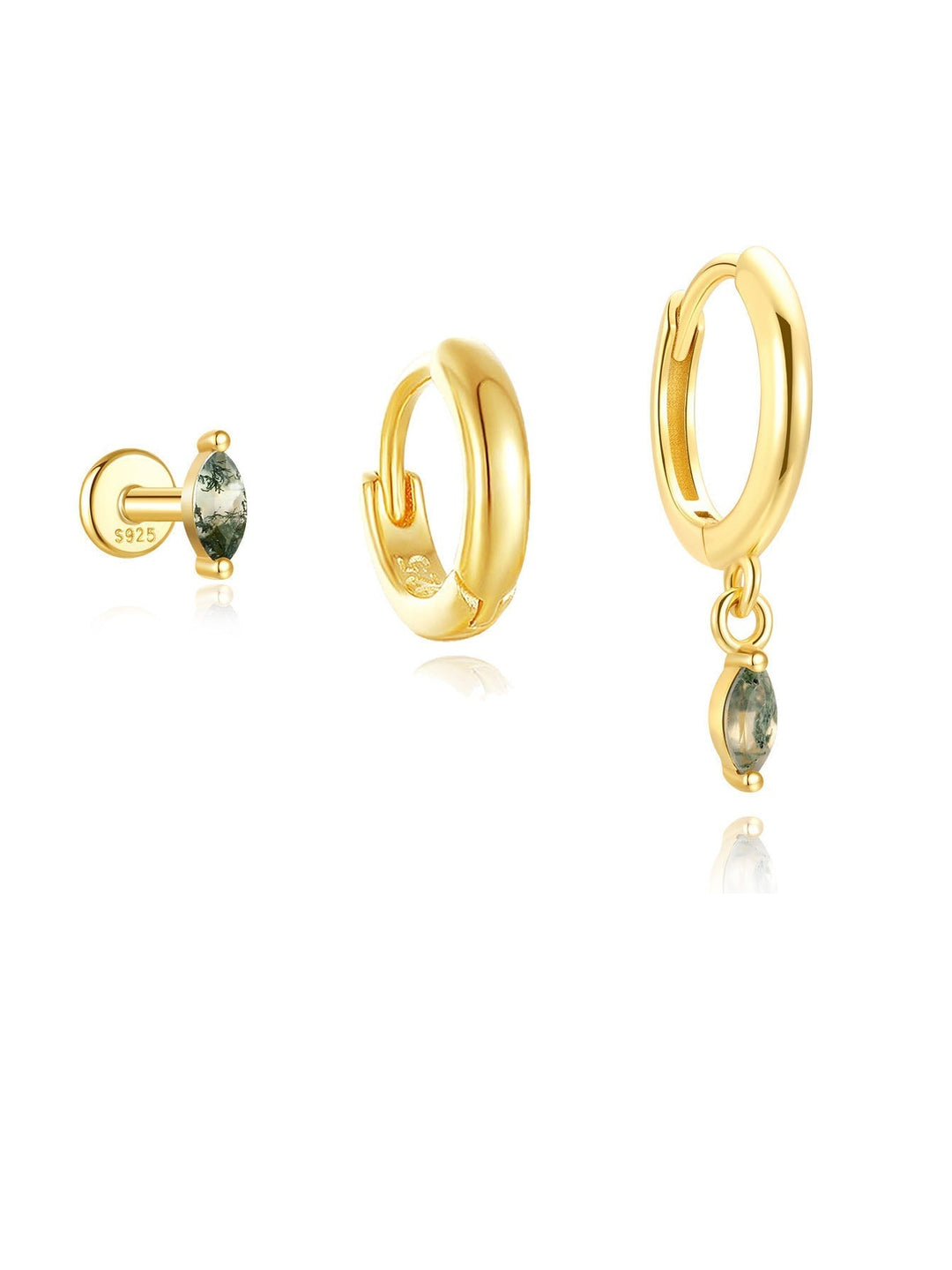 Mona – Goldene Ohrringe mit fließendem Design.