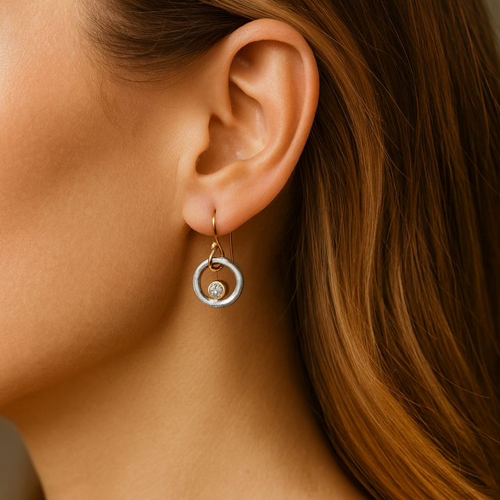 Marlene - Retro Gold- und Silberohrringe