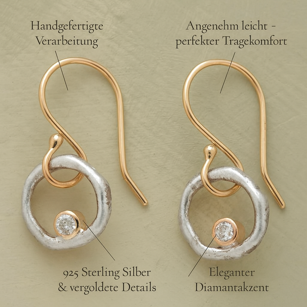 Marlene - Retro Gold- und Silberohrringe