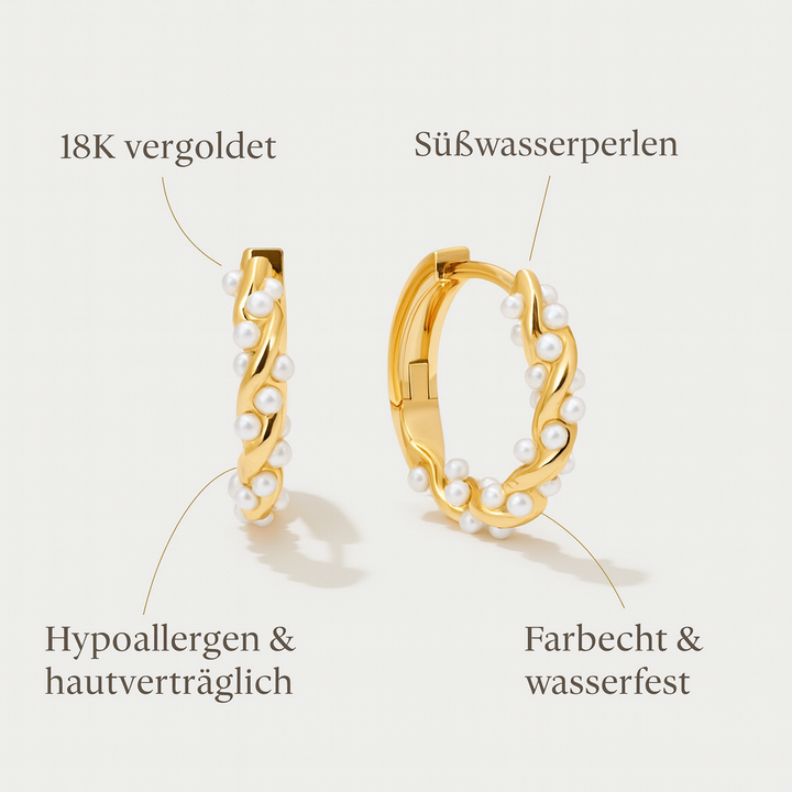 Viktoria-Lena – Goldene Ohrringe mit feiner Textur.