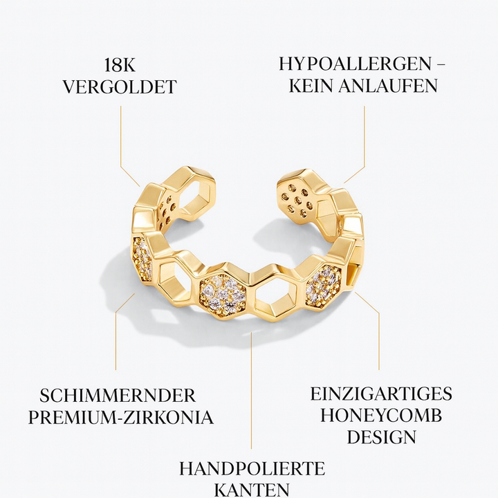 Frieda – Vergoldeter Ring mit Perlenakzent.