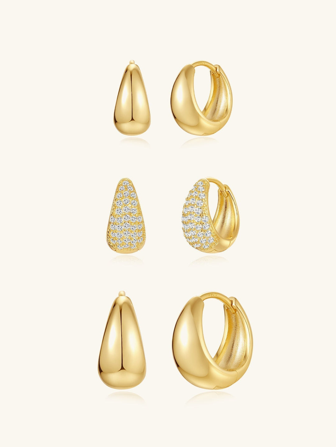 Rosalie – Zarte goldene Ohrringe mit geschwungener Form.