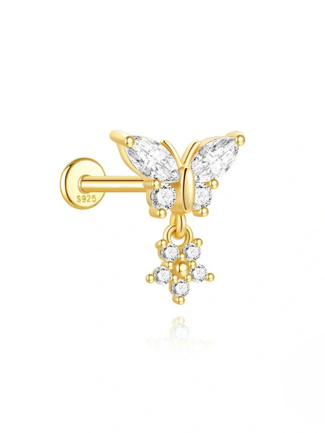 Irina – Goldene Ohrringe mit strukturierter Silhouette.