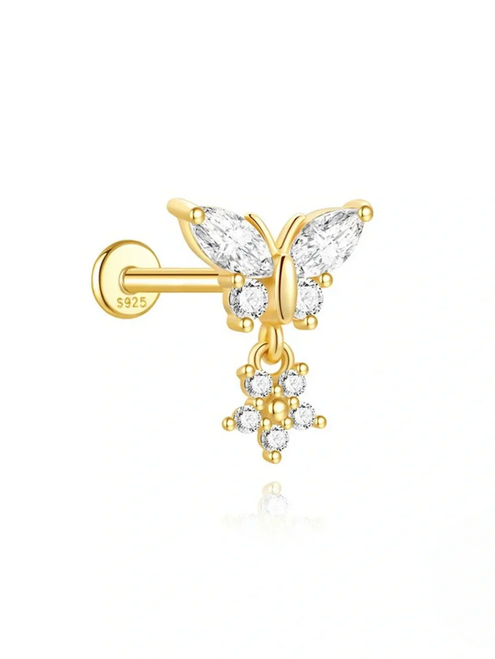 Irina – Goldene Ohrringe mit strukturierter Silhouette.