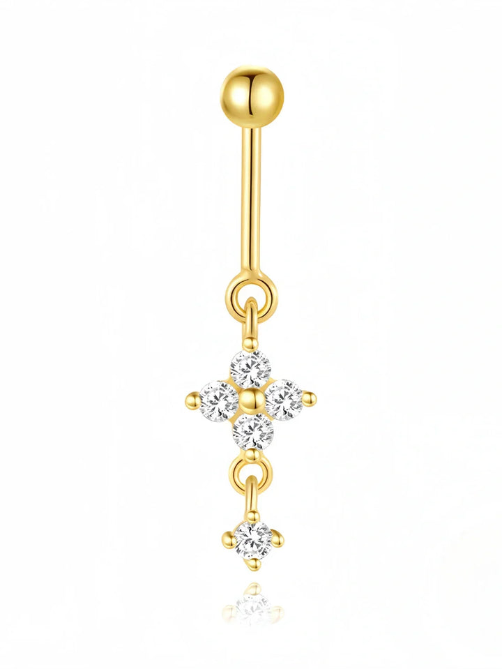 Irina – Goldene Ohrringe mit strukturierter Silhouette.