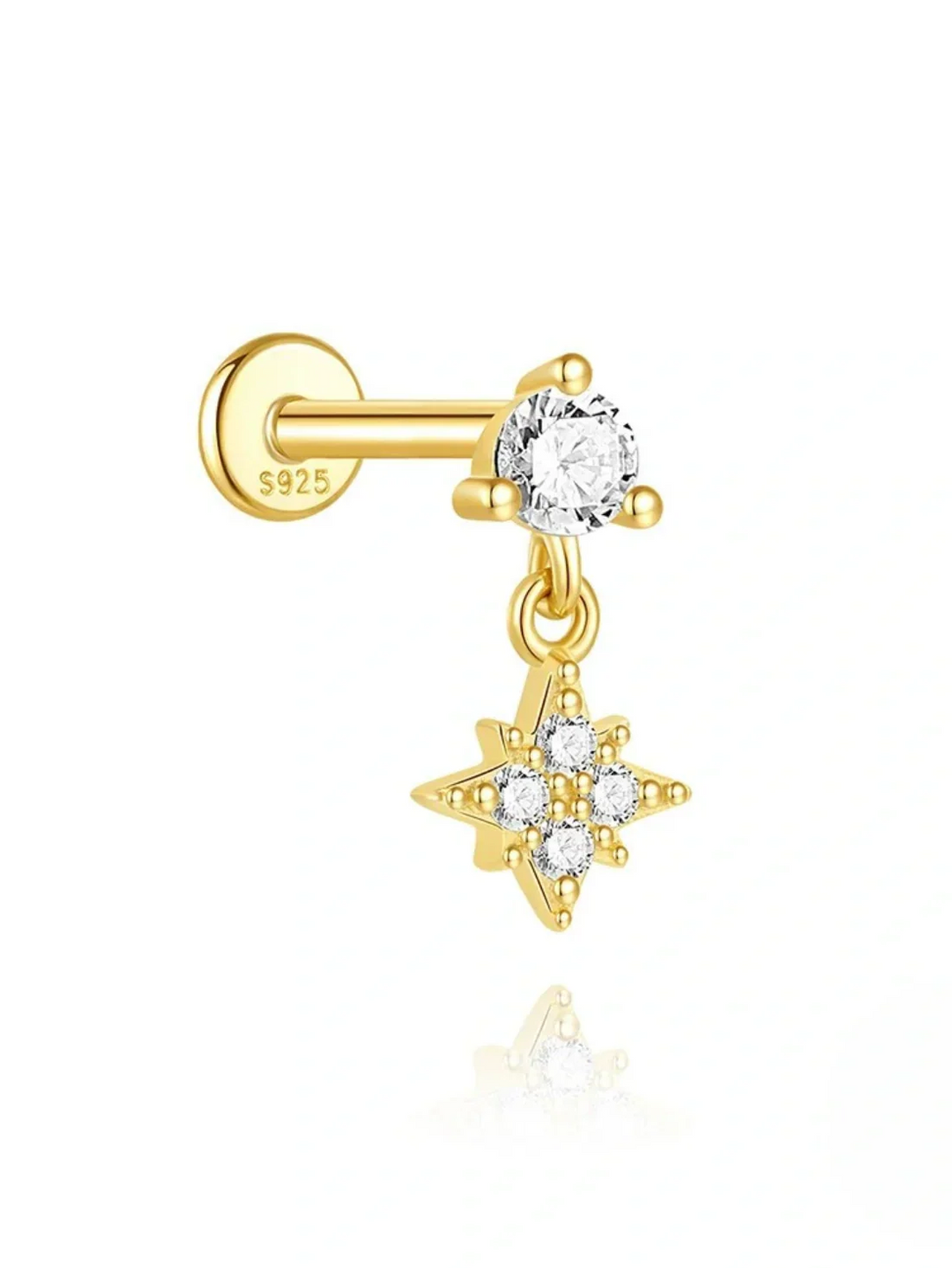 Irina – Goldene Ohrringe mit strukturierter Silhouette.