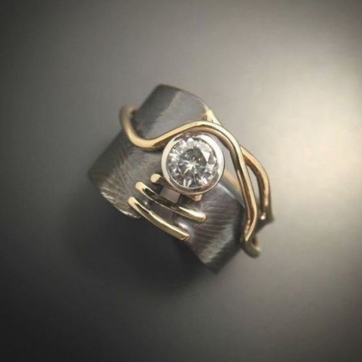 Laura - Vintage Dunkel Silberner Ring mit Zirkonen