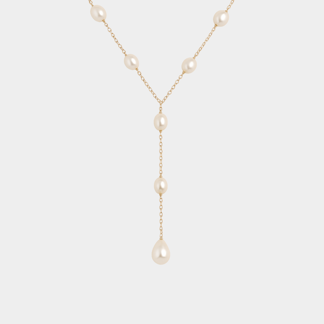 Annika - Vintage Halskette mit hängenden Perlen