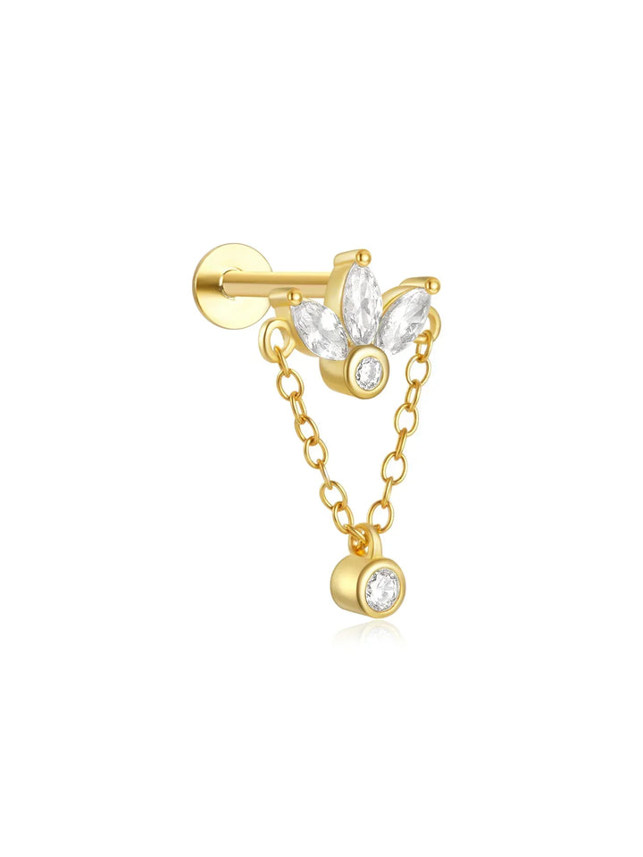 Helena – Goldene Ohrringe mit organischer Linie.