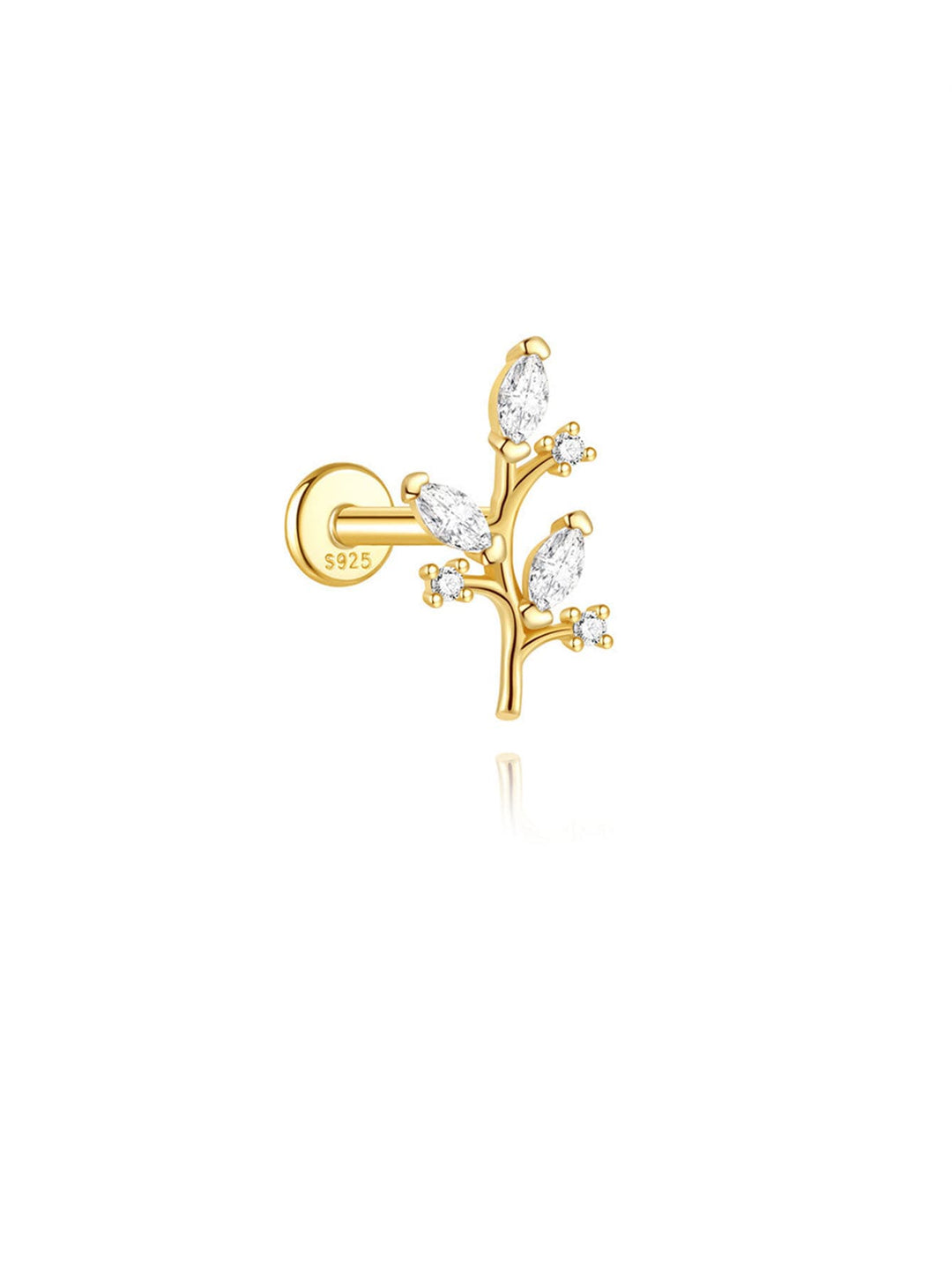 Elisa – Goldene Ohrringe mit geometrischem Akzent.