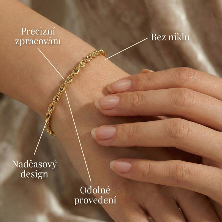 Isabella - Schicker gedrehter goldener Armreif