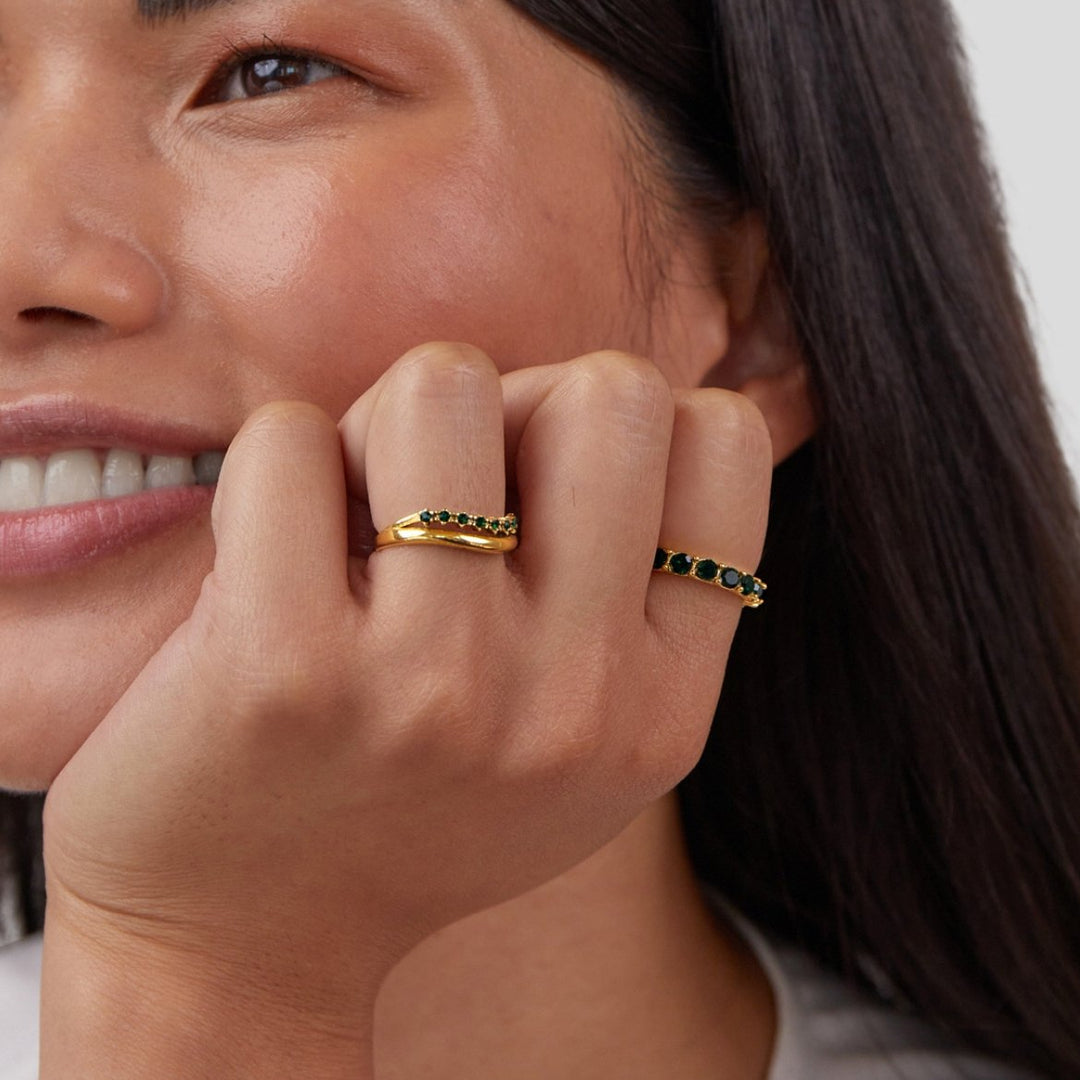 Elisa – Vergoldeter Ring mit doppelter Reihe.