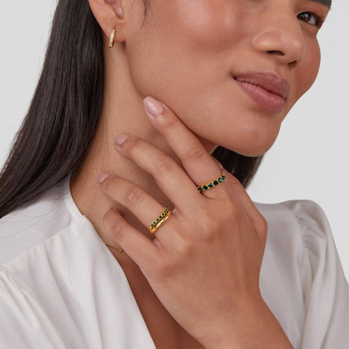 Elisa – Vergoldeter Ring mit doppelter Reihe.