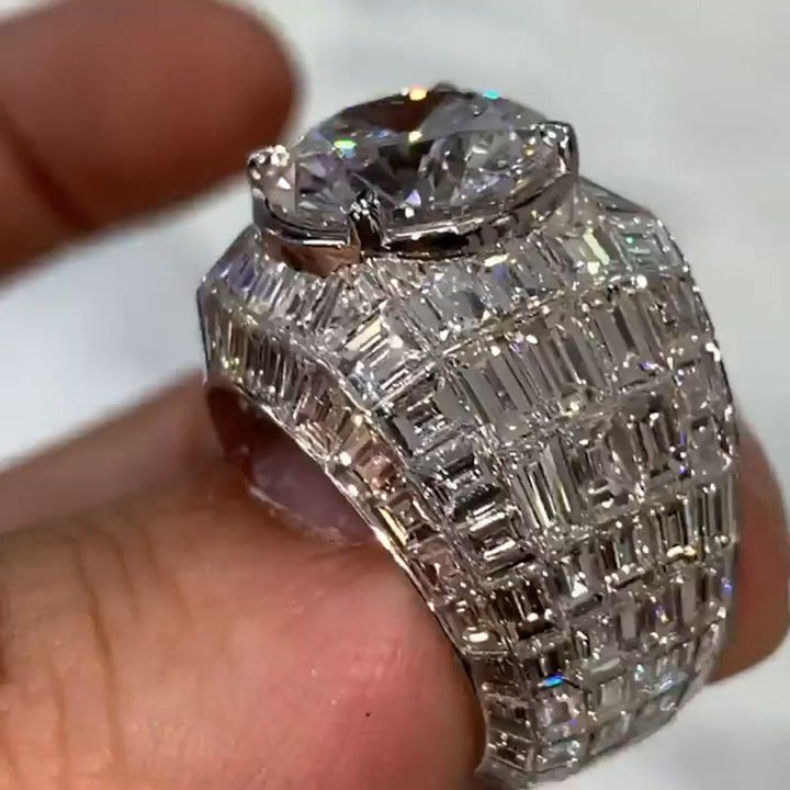 Anna-Lena – Silberner Diamantring mit rundem Schliff