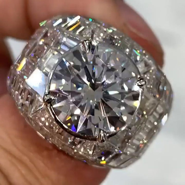 Anna-Lena – Silberner Diamantring mit rundem Schliff