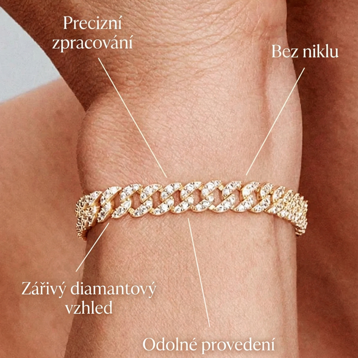 Moissanit Cuban-Armband