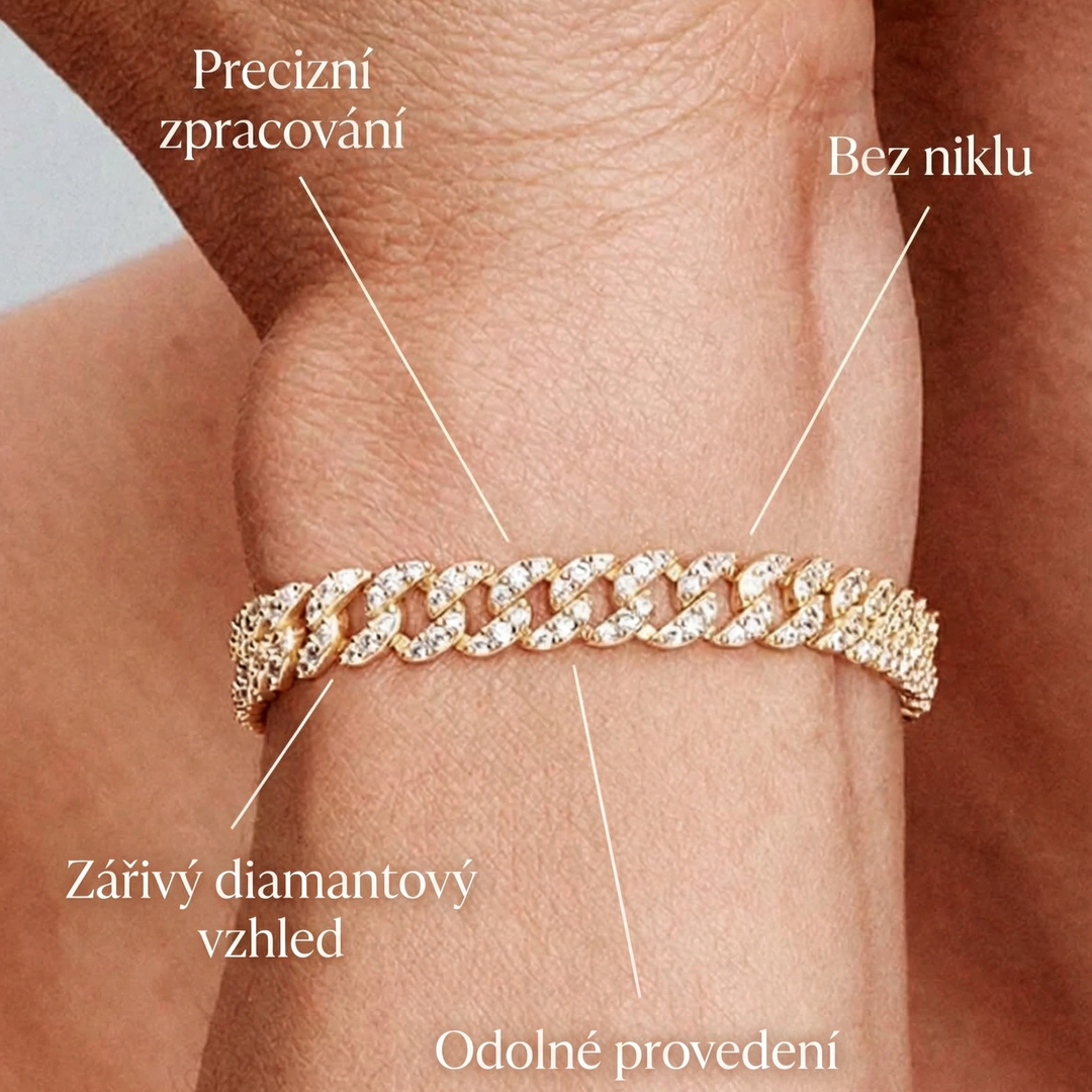 Moissanit Cuban-Armband