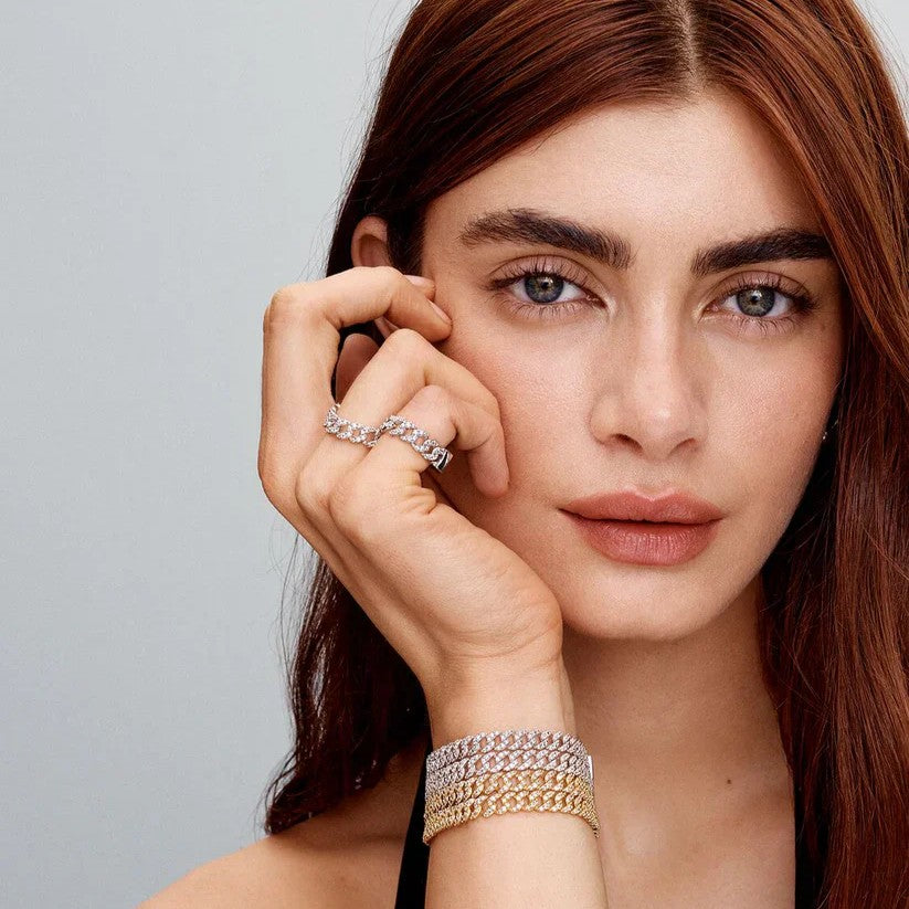 Moissanit Cuban-Armband